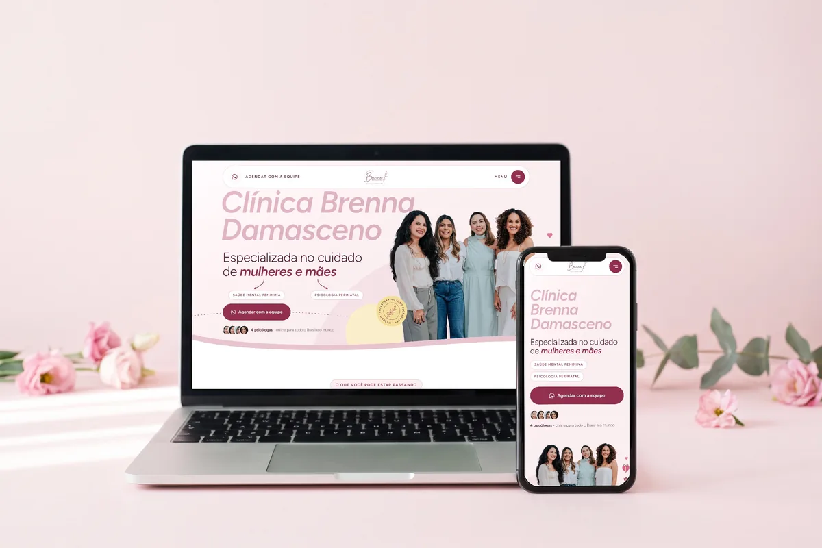 Clínica Brenna Damasceno, landing page para psicologia para mulheres e mães