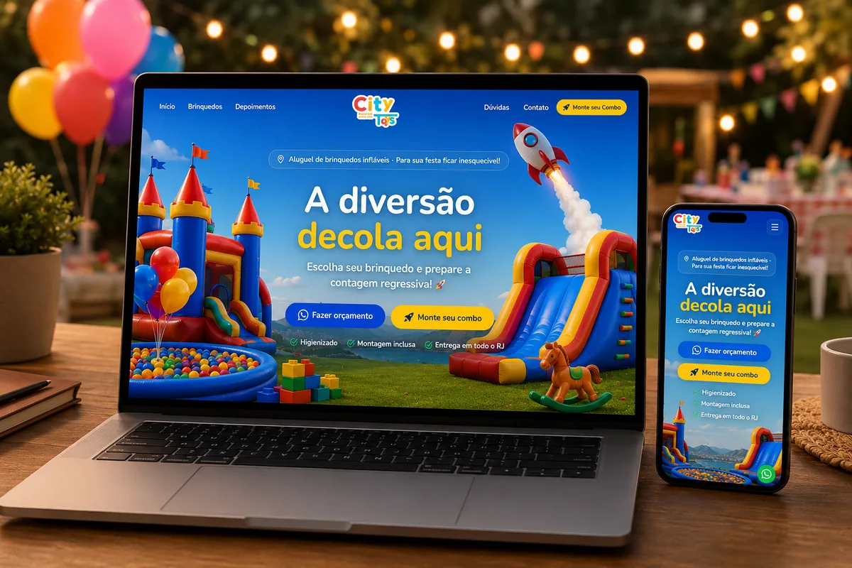 City Toys — Site institucional para Brinquedos infláveis
