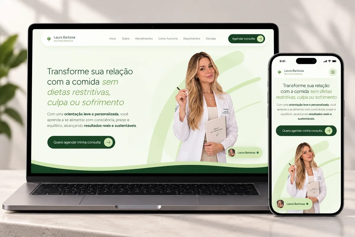 Laura Barbosa — Landing page para Nutrição comportamental