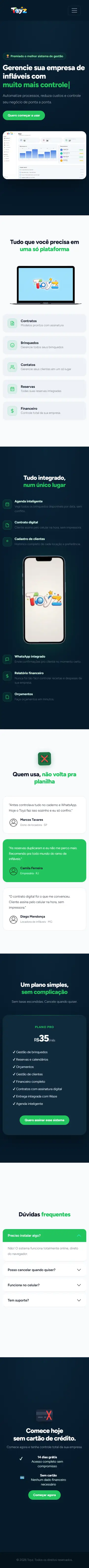 Mesma página no celular, do topo ao rodapé